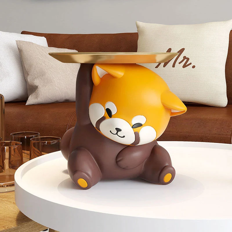 Contemporary Creative Resin Raccoon-shaped Table Decor With Key Storage For Entryway & Living Room