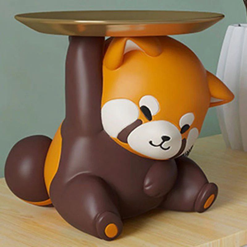 Contemporary Creative Resin Raccoon-shaped Table Decor With Key Storage For Entryway & Living Room