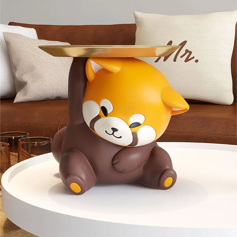 Contemporary Creative Resin Raccoon-shaped Table Decor With Key Storage For Entryway & Living Room
