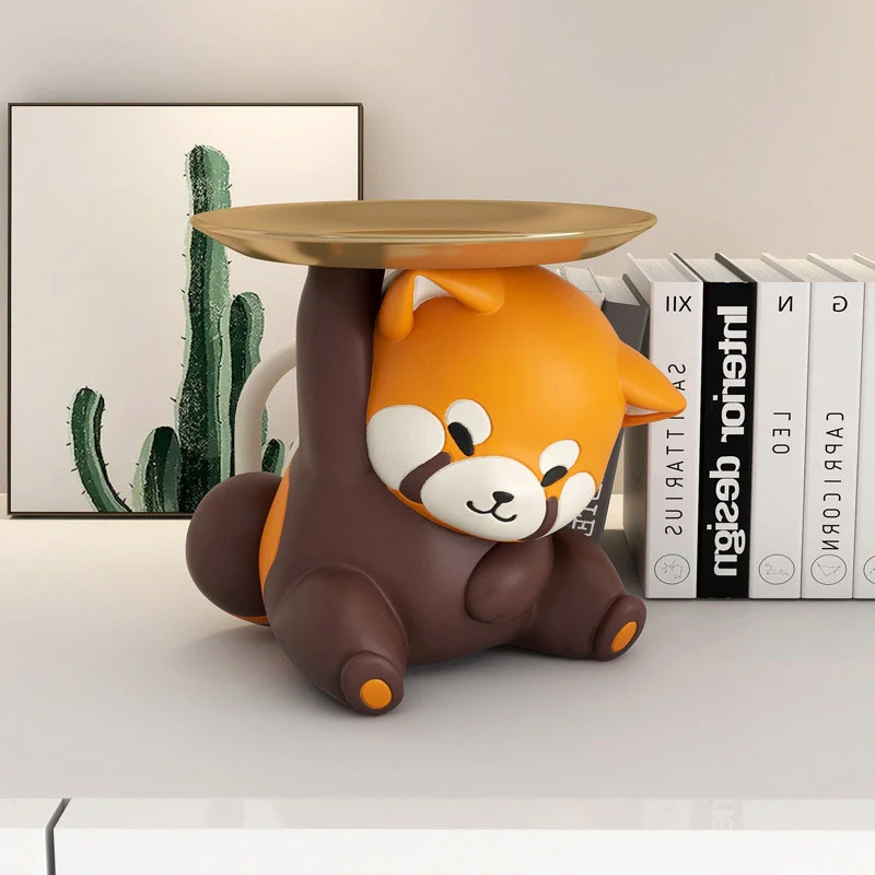 Contemporary Creative Resin Raccoon-shaped Table Decor With Key Storage For Entryway & Living Room