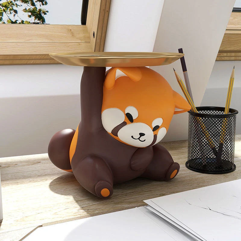 Contemporary Creative Resin Raccoon-shaped Table Decor With Key Storage For Entryway & Living Room