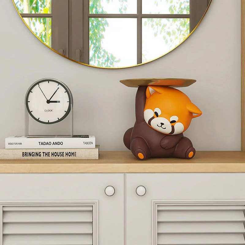 Contemporary Creative Resin Raccoon-shaped Table Decor With Key Storage For Entryway & Living Room