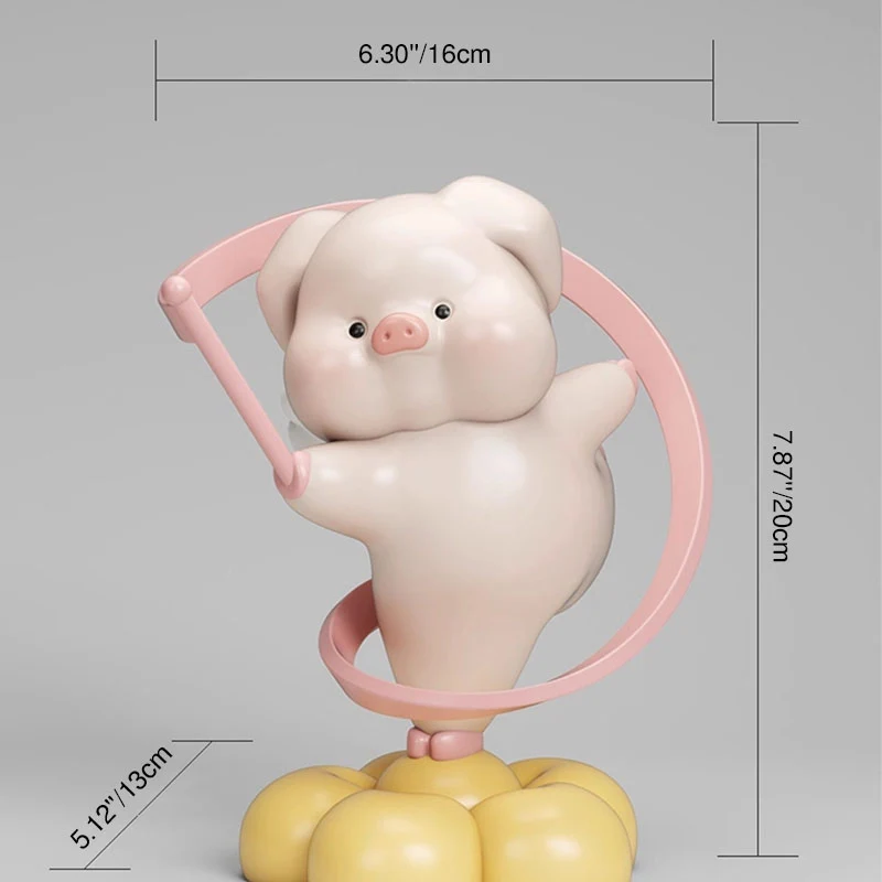 Contemporary Creative Resin Pig-shaped Table Decor With Manual Rotation For Living Room & Entryway