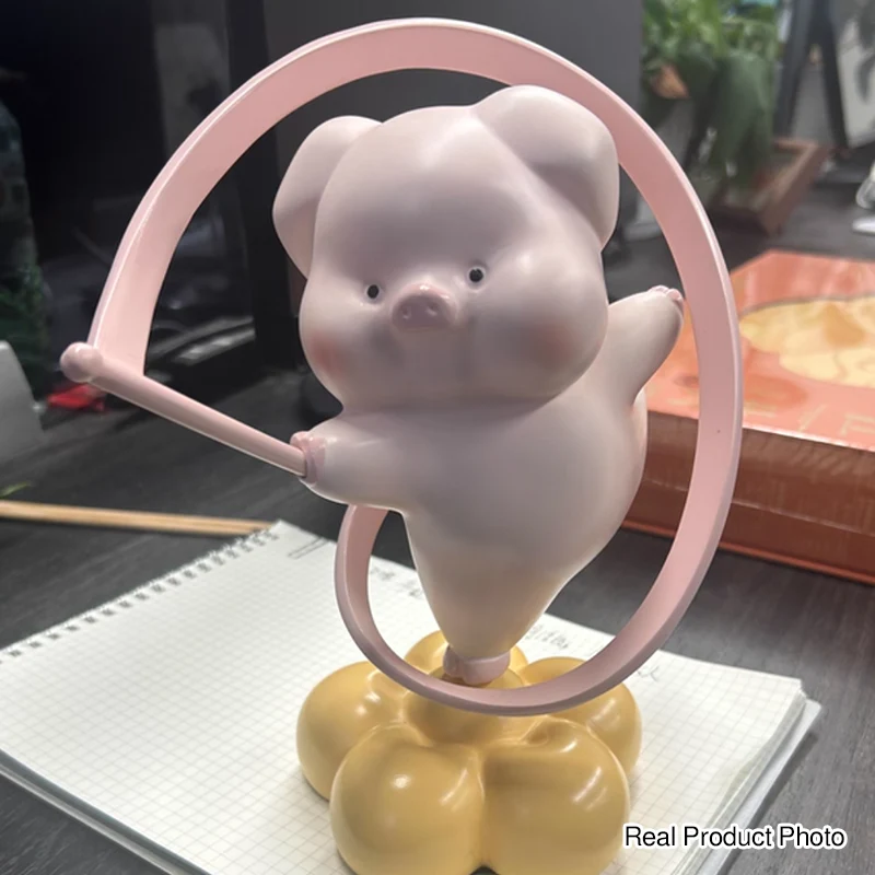 Contemporary Creative Resin Pig-shaped Table Decor With Manual Rotation For Living Room & Entryway