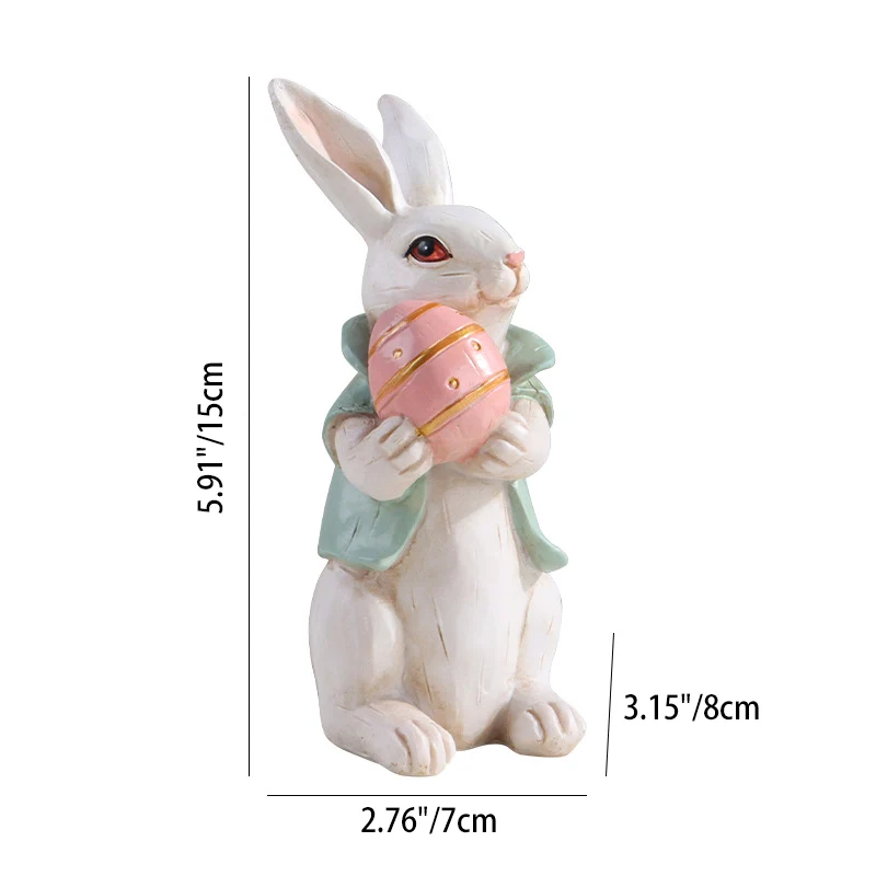 Contemporary Creative Resin Easter Bunny Carrot Figurine Decoration For Living Room Spring Home Accent