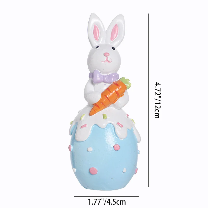 Contemporary Creative Resin Bunny Easter Decoration Figurine With Egg Accent For Living Room & Party Display
