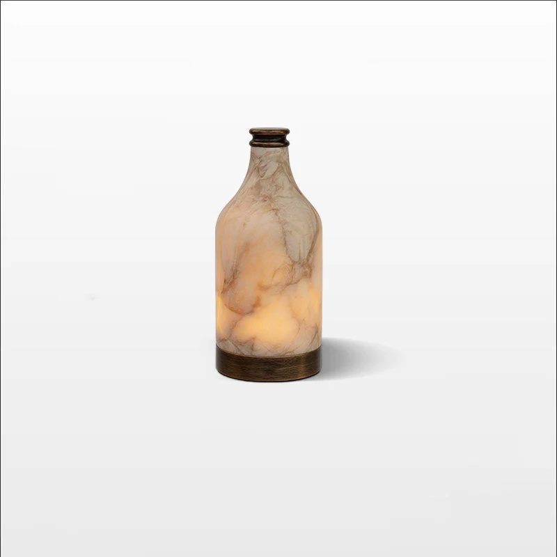 Modern Stepless Dimming Marble Table Lamp - Natural Stone LED Ambient Desk Lamp For Bedroom