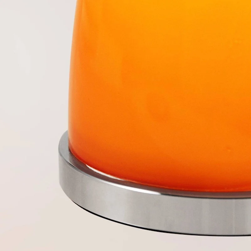 Modern Mushroom Glass Table Lamp - Hand-Blown Glass Shade Aluminum Base LED Ambient Lamp For Bedroom