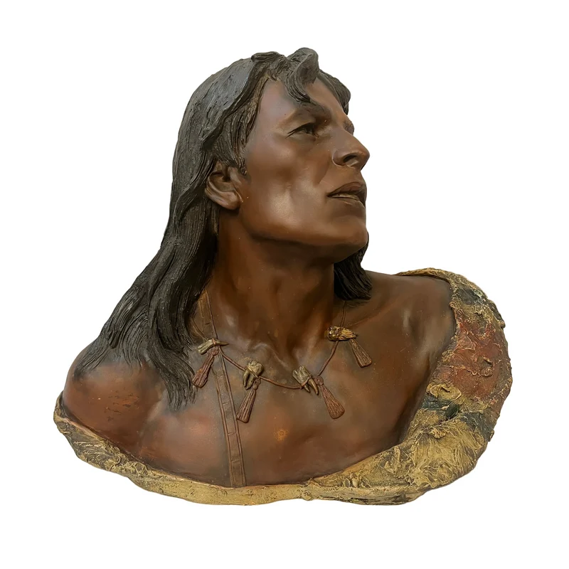 Terracotta bust of an American Indian