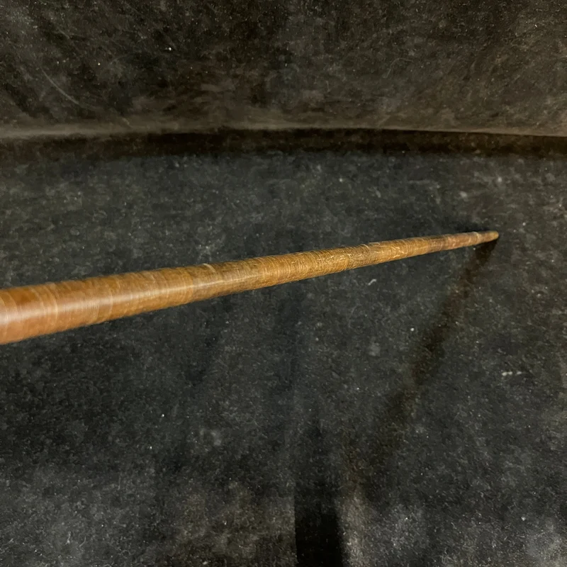 Wooden walking stick with dark antler sole and metal LIVE FEBRUARY 3