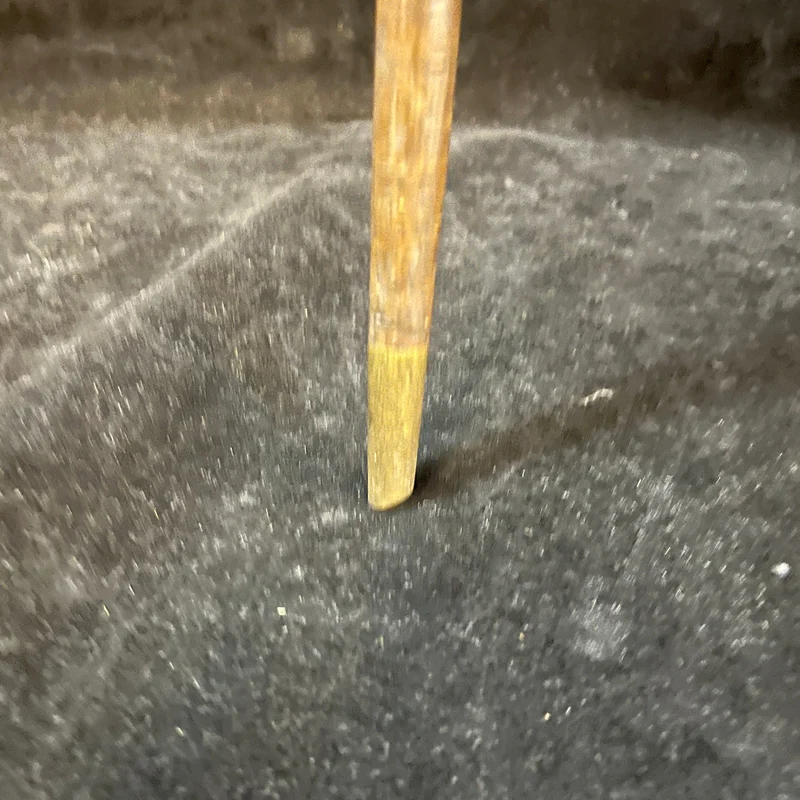Lady's walking stick, wooden handle with antler sole and metal appliqué. LIVE 3 FEBRUARY