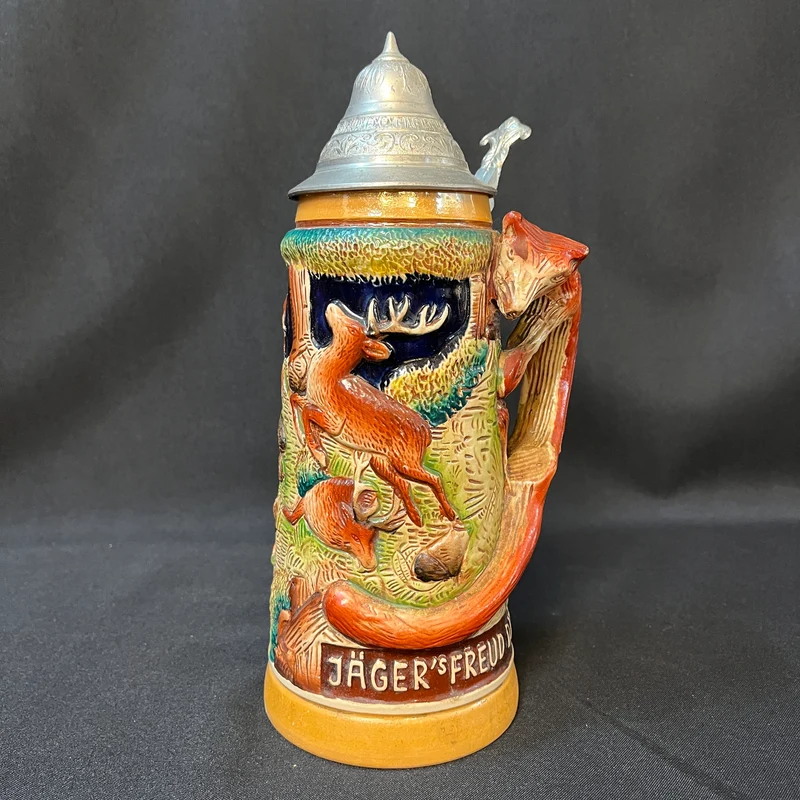Shopero de Porcelana Alemán Gran Tamaño ‘Jäger’s Freud Die Grüne Heid’