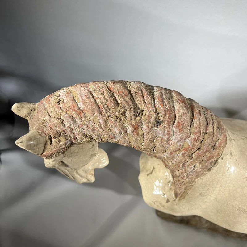 Chinese Tang style horse figure in polychrome terracotta, 20th century