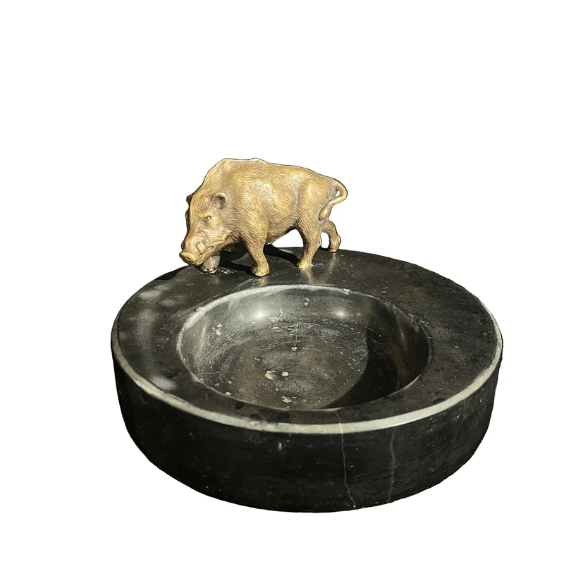 Bronze boar design ashtray