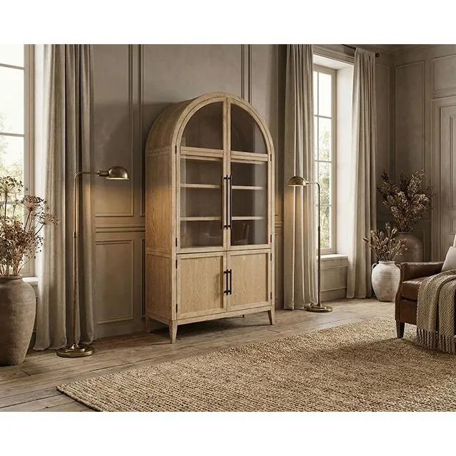 Furniture of America Minster FM-AC8029NT Arched Cabinet