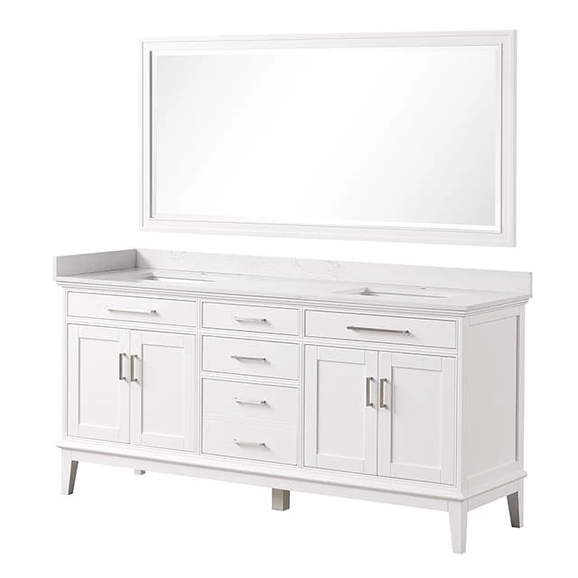 Furniture of America Almeria TM-CT005WH-72+05WH+M Vanity Set with Mirror