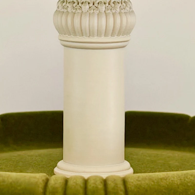 Contemporary Creative Resin Flocked Wishing Fountain-Inspired Design Swivel Desktop Storage Shelf 3-Tier For Perfume, Cosmetics & Aromatherapy For Living Room & Entryway