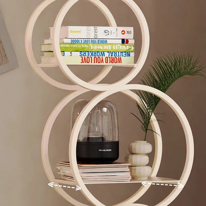 Modern Minimalist Carbon Steel Bubble Round Bookshelf 5-Tier Storage Display Rack For Living Room