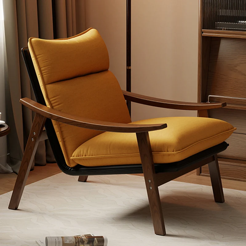 Contemporary Scandinavian Rectangular Iron Rubberwood Ecological Leather Velvet Accent Chair Backrest Armrests For Living Room