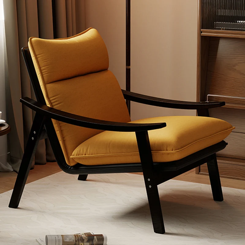 Contemporary Scandinavian Rectangular Iron Rubberwood Ecological Leather Velvet Accent Chair Backrest Armrests For Living Room