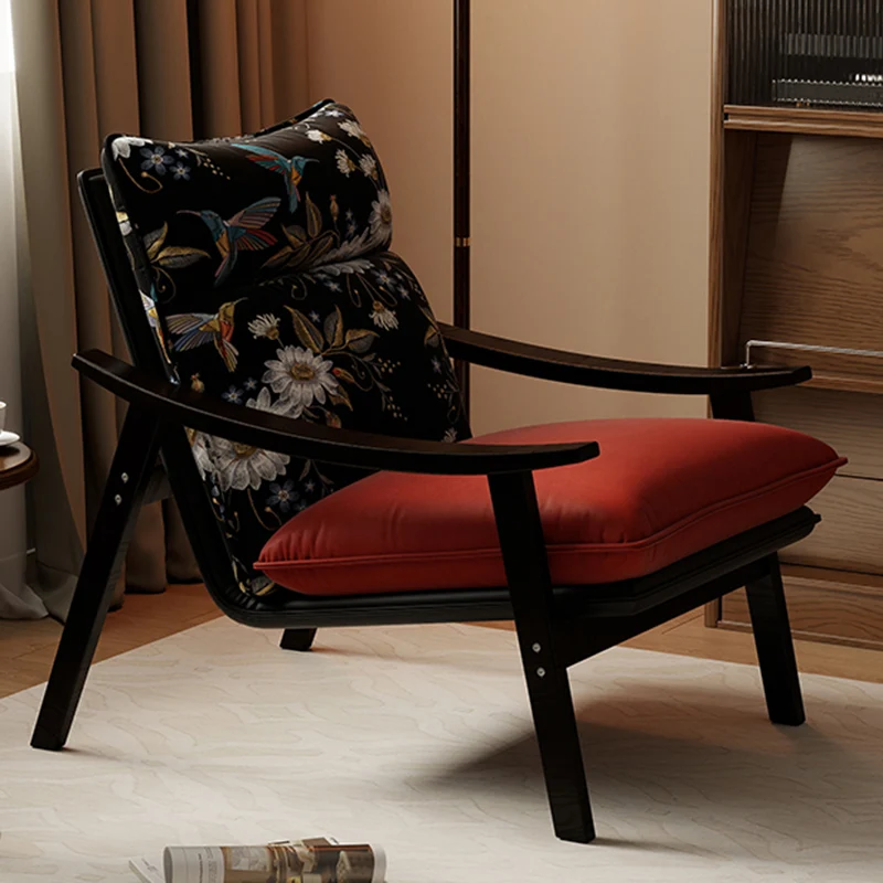 Contemporary Scandinavian Rectangular Iron Rubberwood Ecological Leather Velvet Accent Chair Backrest Armrests For Living Room