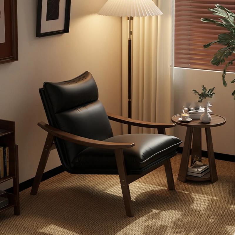 Contemporary Scandinavian Rectangular Iron Rubberwood Ecological Leather Velvet Accent Chair Backrest Armrests For Living Room