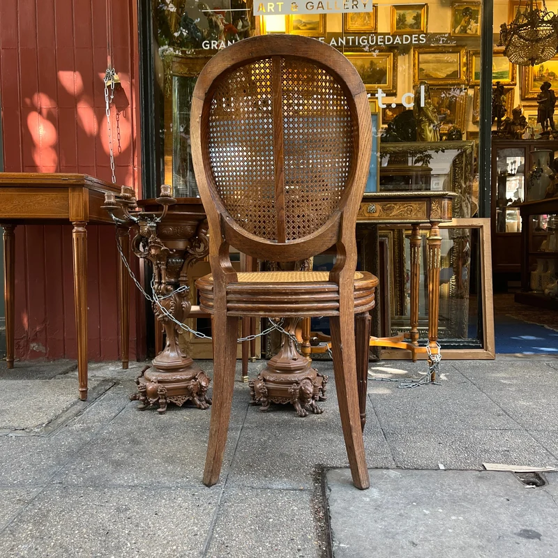 French Louis XVI chair in American oak, early 20th century