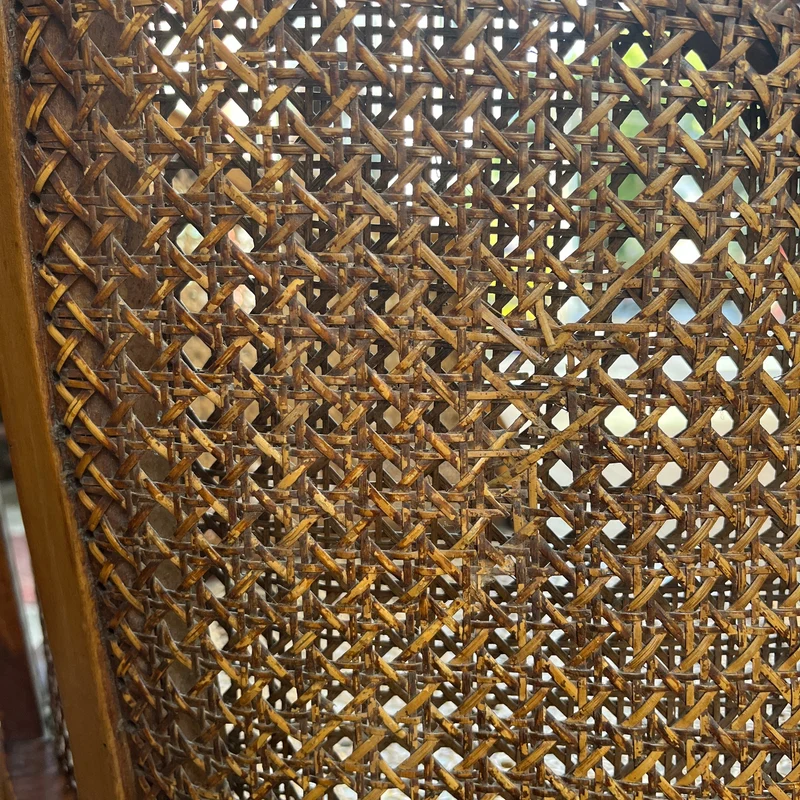 French Louis XV style chair made of rush-seated beechwood and bronze studs circa 1900