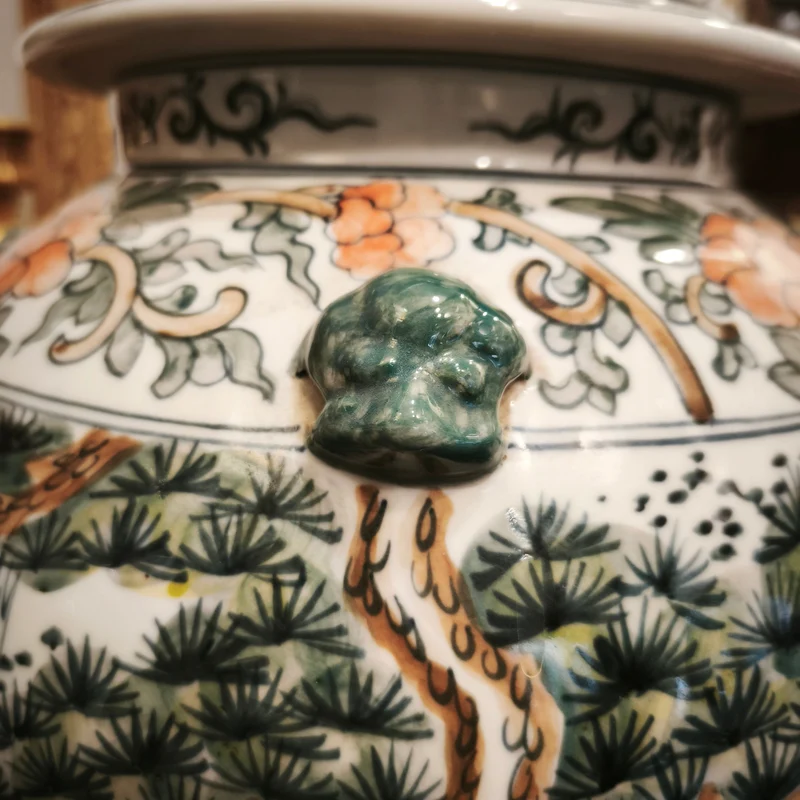 Chinese porcelain potiches famille vert 'Musical scenes' 20th century
