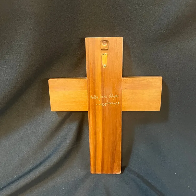 Alicia Cáceres and Juan Reyes - Cross in bronze, wood and inlays of lapis lazuli, turquoise and agate