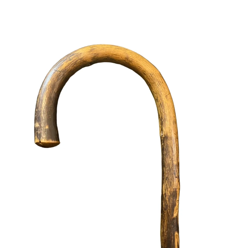 Swiss walking stick, carved wood