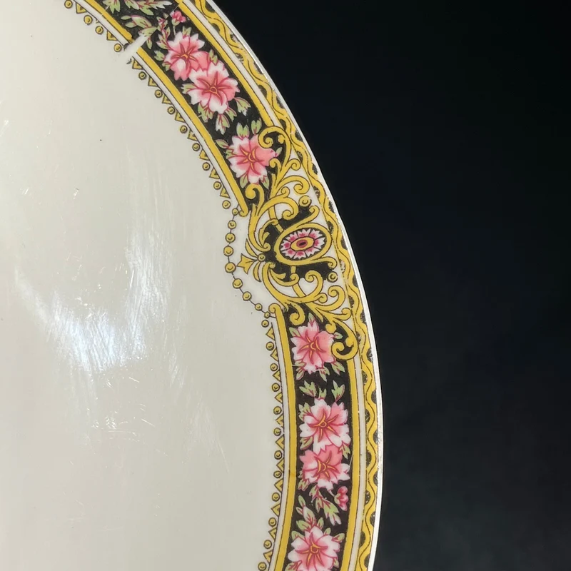 French Limoges Haviland porcelain serving set with floral and gold rim for 15 people