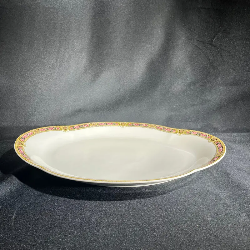 French Limoges Haviland porcelain serving set with floral and gold rim for 15 people