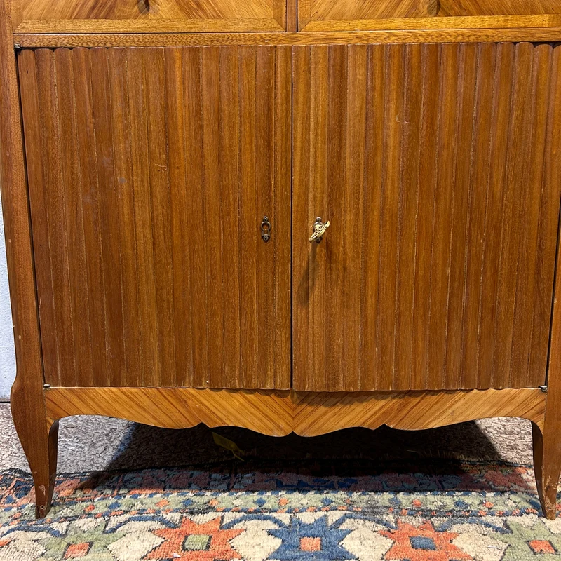 French transitional style chiffonier in rosewood and marble cover Atelier Mercier Frères 19th century