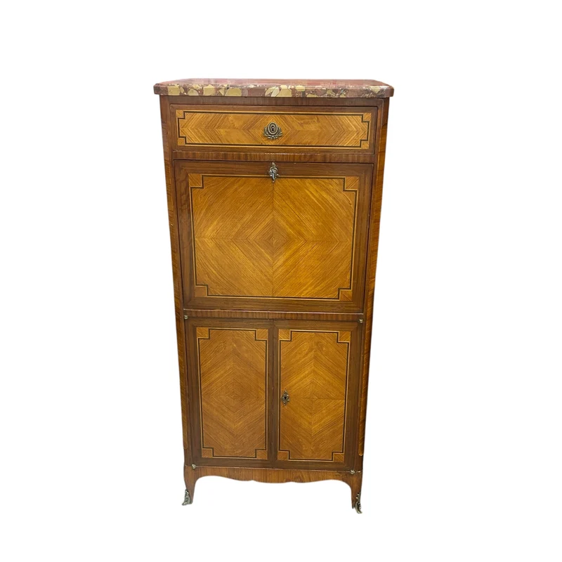 Small French-style transitional chiffonier with marble top