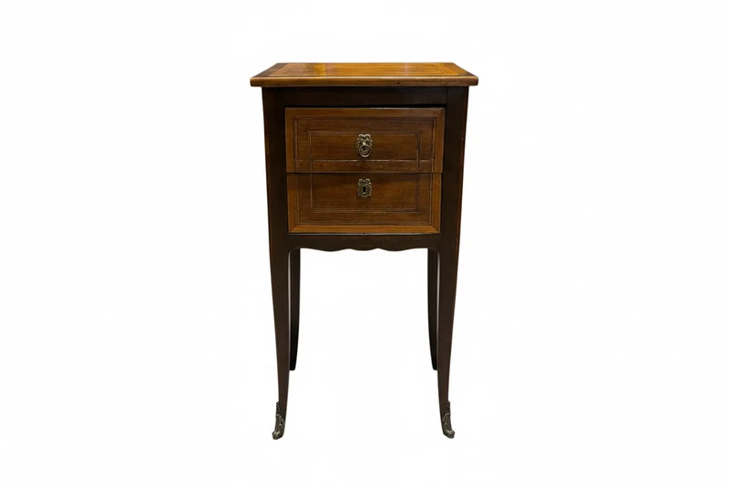 French Provençal side table with marquetry and bronze details