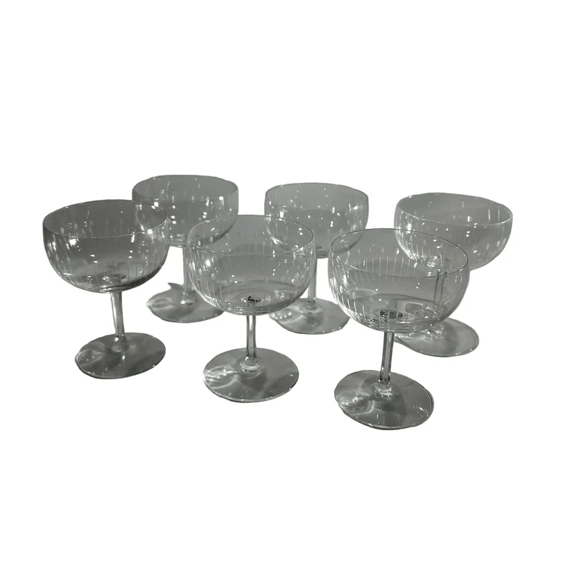 French cut crystal glasses for sweet wine, serves 6.
