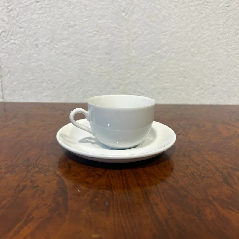 Contemporary white French porcelain tea and coffee set for 6 people