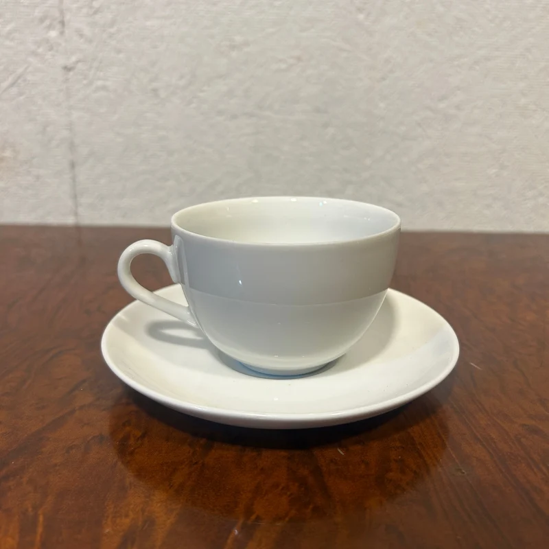Contemporary white French porcelain tea and coffee set for 6 people