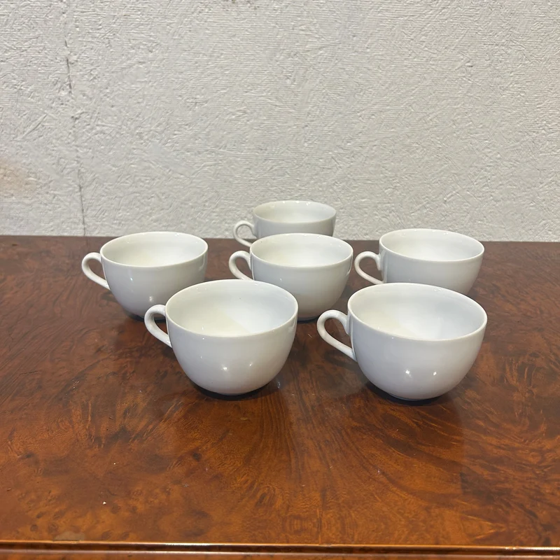 Contemporary white French porcelain tea and coffee set for 6 people