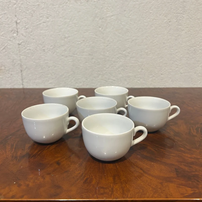 Contemporary white French porcelain tea and coffee set for 6 people