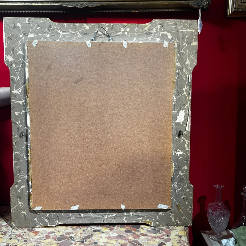 Oval mirror in the Louis XVI style with a gilt frame from the mid-20th century