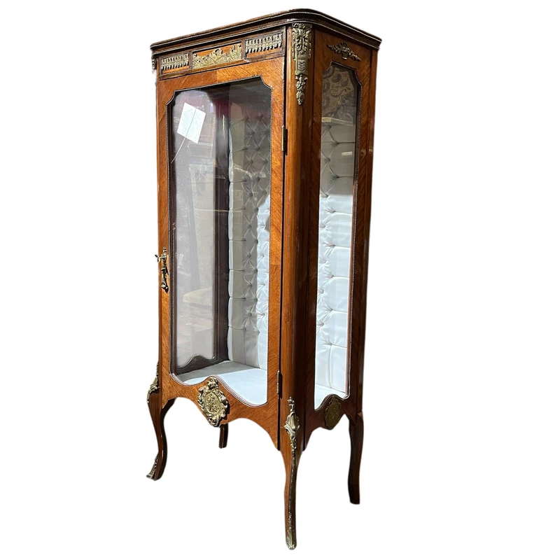 Louis XV style bois de rose display case