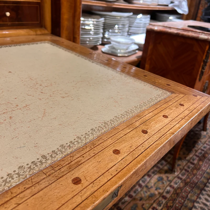 Chiffonier secretary with hinged lid in burl and marquetry in the Charles X style
