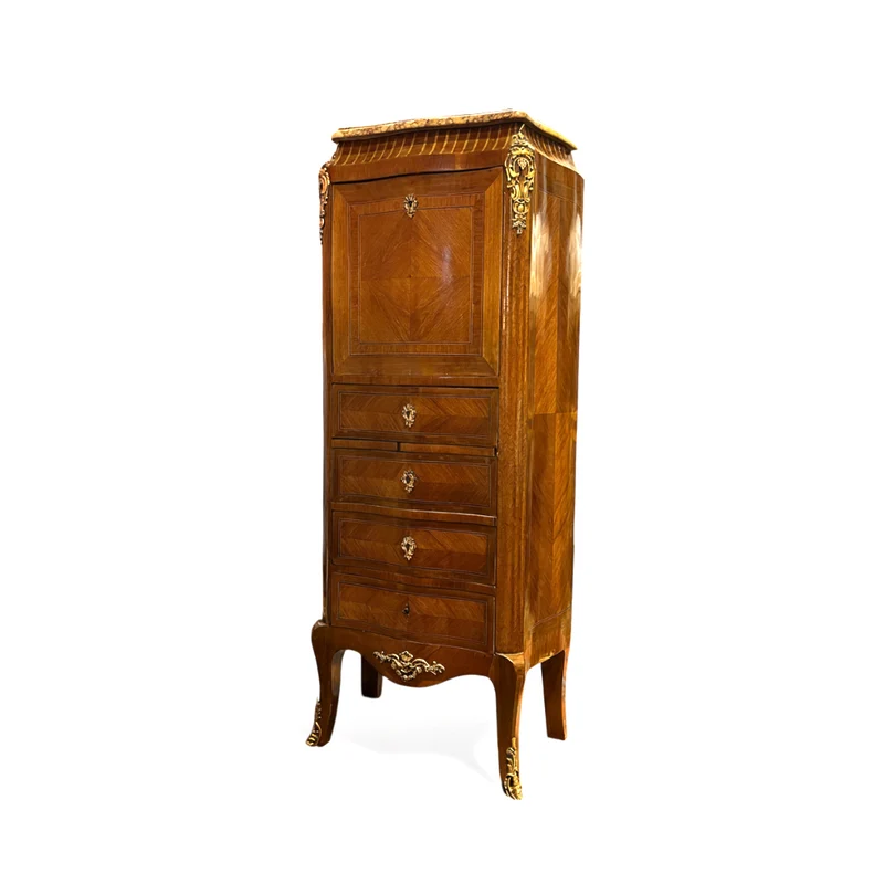 Secretary, marquetry and marble