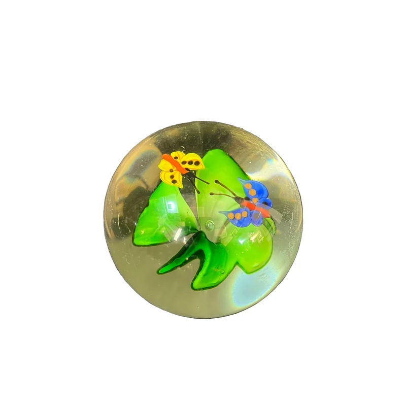Pisapapel de vidrio Murano con diseño de mariposas mediados s.XX