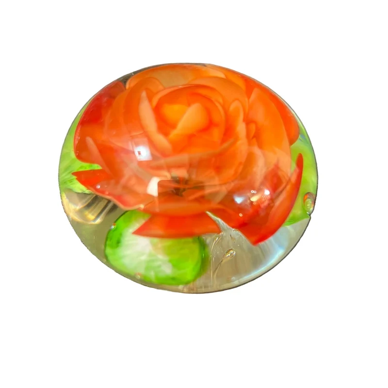 Pisapapel miniatura murano con rosa mediado s.xx