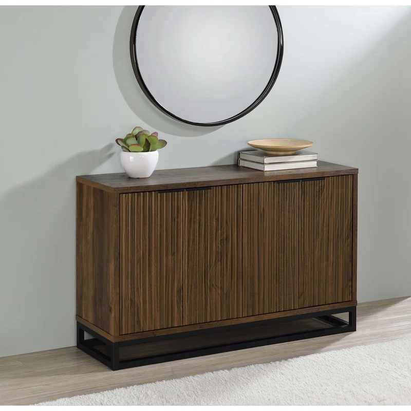 Coaster Furniture Ryatt 950393 4-door Engineered Wood Accent Cabinet - Dark Pine