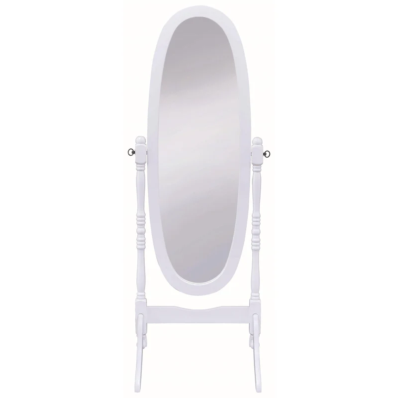 Coaster Furniture Foyet 950802 Wood Adjustable Full Length Cheval Mirror - White