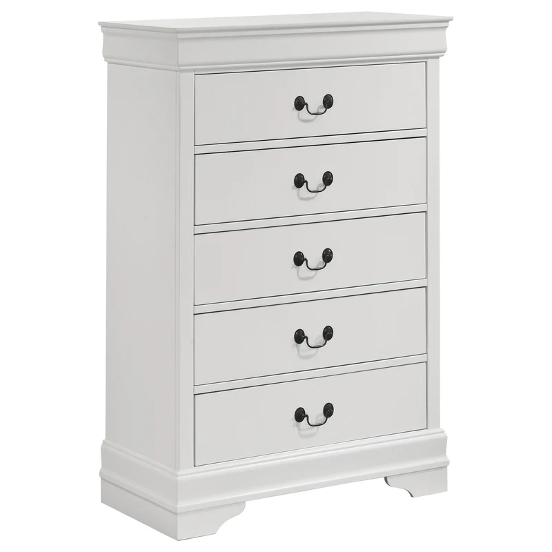 Coaster Furniture Louis Philippe 202445 5-Drawer Bedroom Chest - White